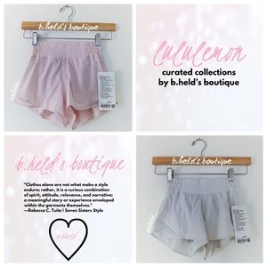 🐷🤍 lululemon Flush Pink & Cream Hotty Hot Lined Short 2.5" Bundle Sz 0 NWT